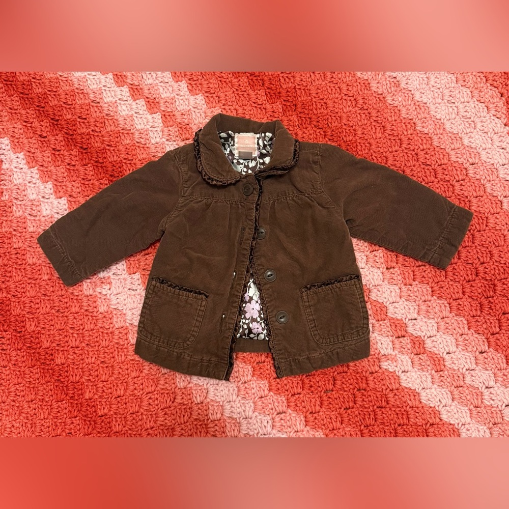 Old Navy Brown Corduroy Button Up Jacket Baby Girl 6-12M